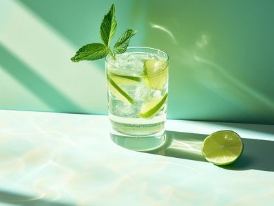 Cocktail with fresh lime