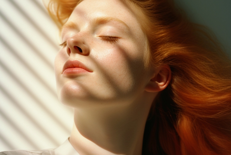 Portrait of red hair female