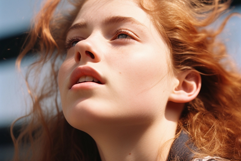 Portrait of red hair female
