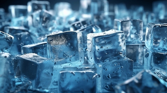 Ice shapes in an abstract textured background