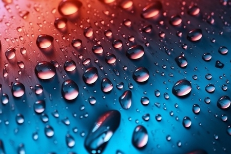 Colorful surface of gradient intense colors with water drops