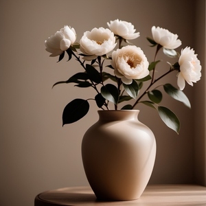 Bouquet of beige roses in vase i