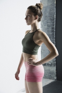 Side View of Young Woman in Sportswear