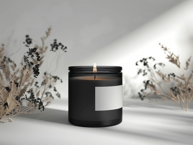 Black aroma organic candle
