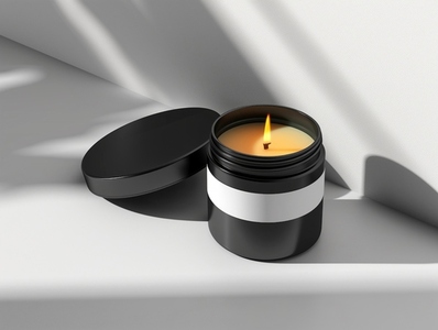Black aroma organic candle jar