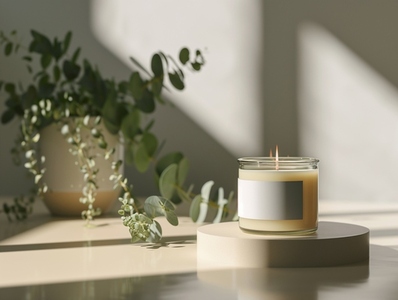 Organic white aroma candle jar