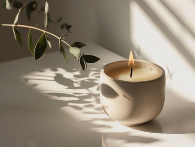 Organic white aroma candle jar