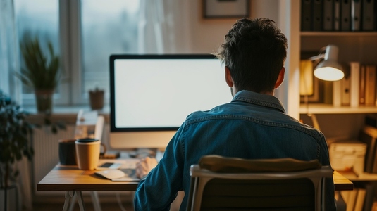 A man using computer