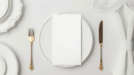 Table setting blank menu card