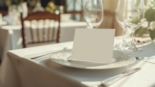 Table setting blank menu card