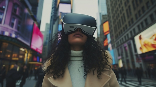 woman wearing VR virtual reality