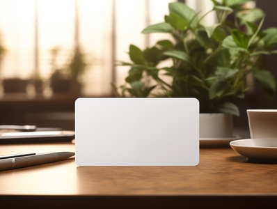 Mockup of white business paper card