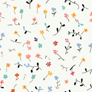 Seamless pattern of minimal tiny colorful flower for art
