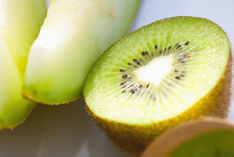 Close up of Kiwi Fruits and Melon Slices