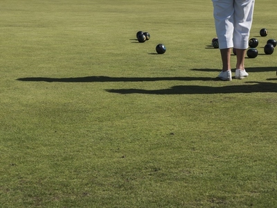 Woman Playing Flat Lawn Bowls Low section
