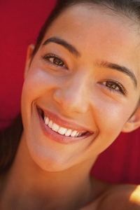 Close up Portrait of Young Woman Smiling