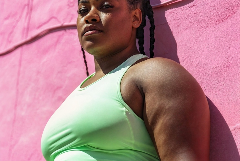 A young woman in sportswear