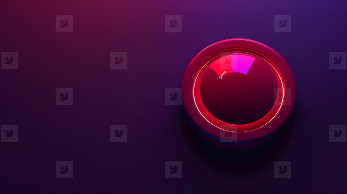 Red button on a purple background