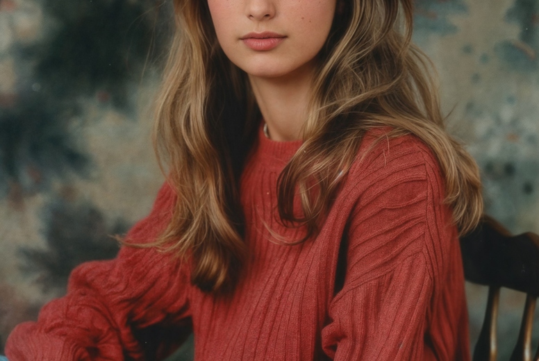 Portrait of a young woman in retro style
