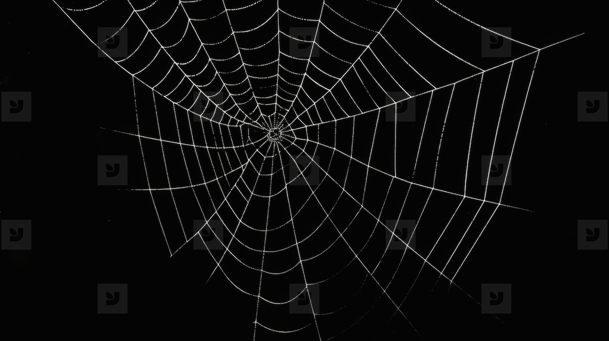 Spider web on a black background