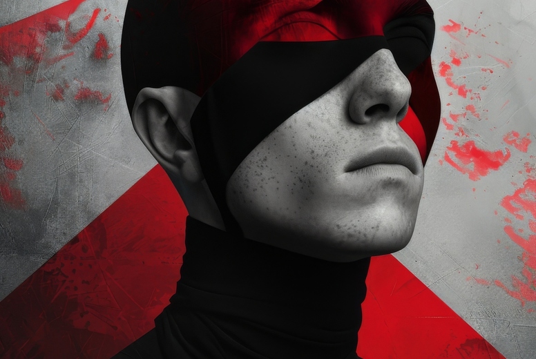 A modern and edgy layout for a high-end portrait shoot