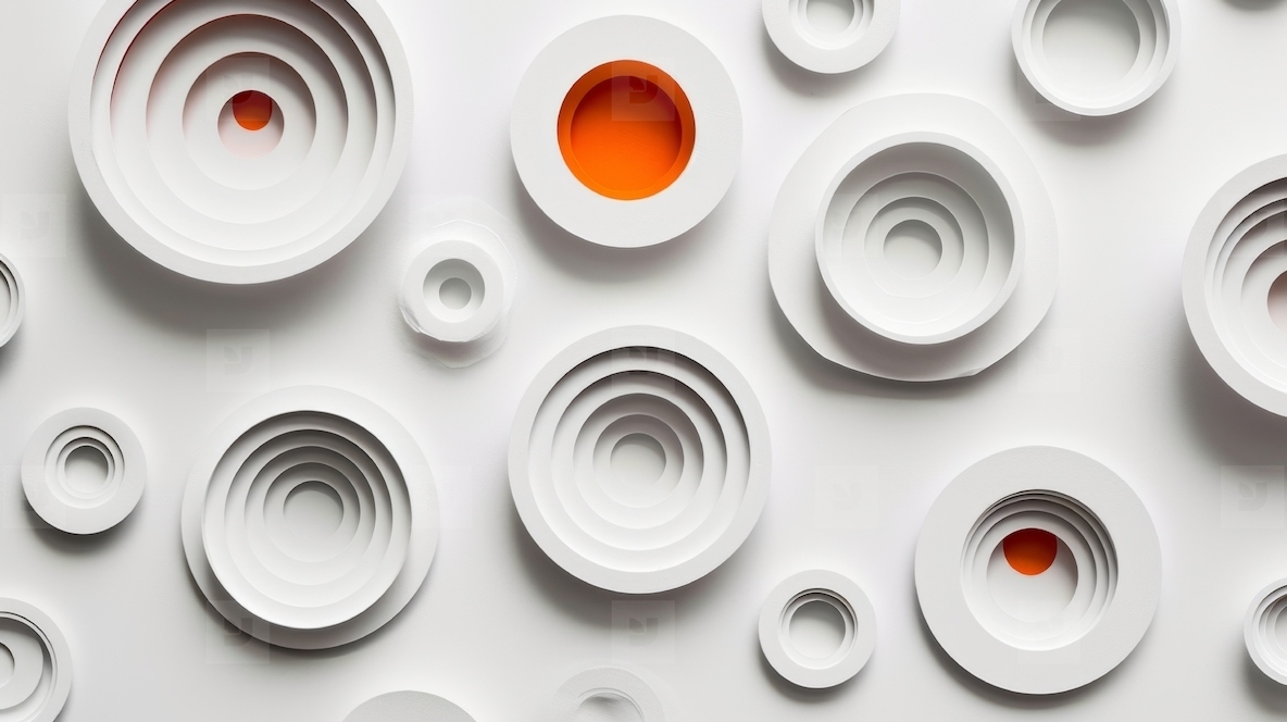 Circles background in paper cut style