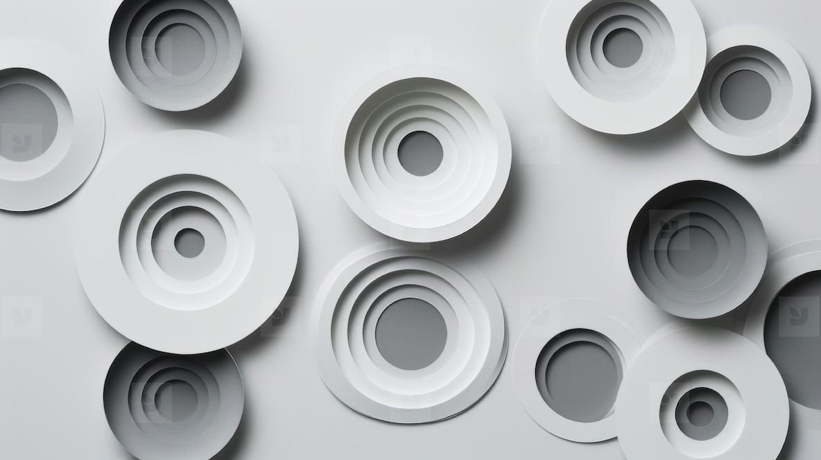 Circles background in paper cut style