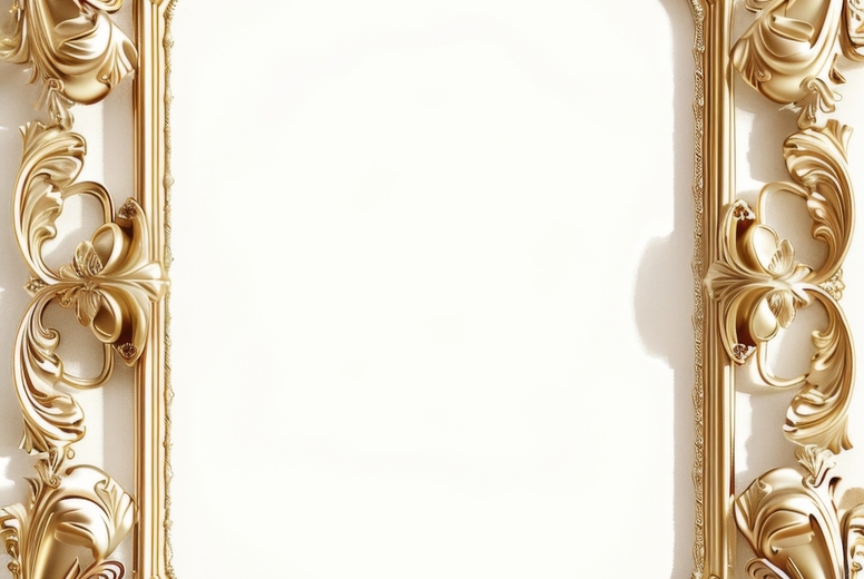 Gold decorative frame with floral ornament