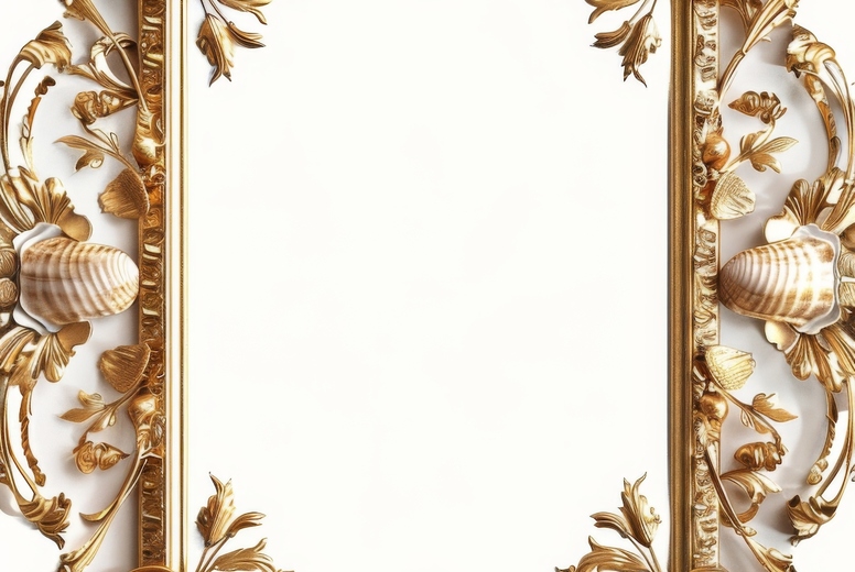 Gold decorative frame with floral ornament