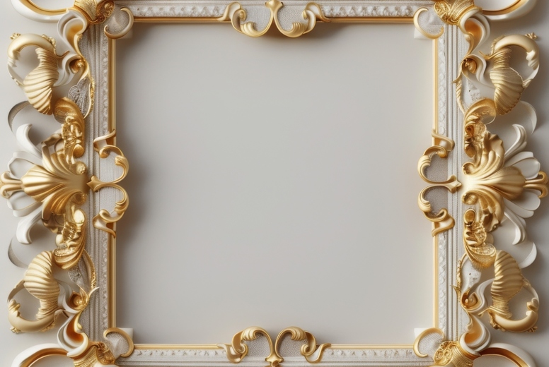 Gold decorative frame with floral ornament