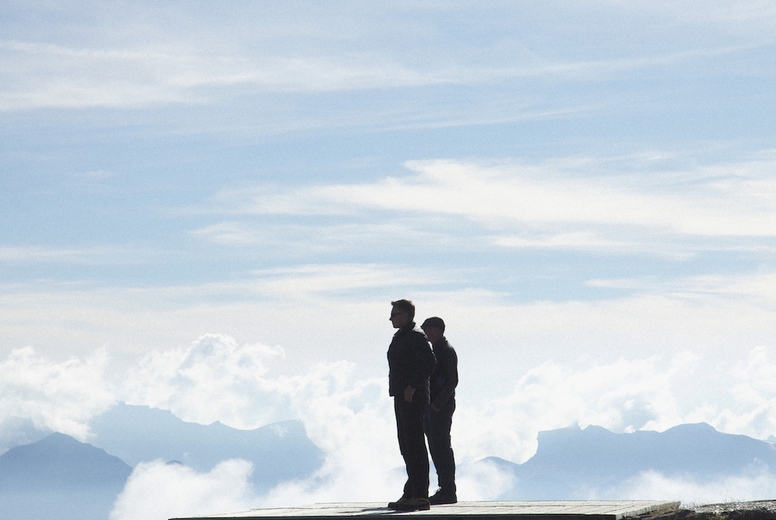 Two Men Standing on Viewing Platform