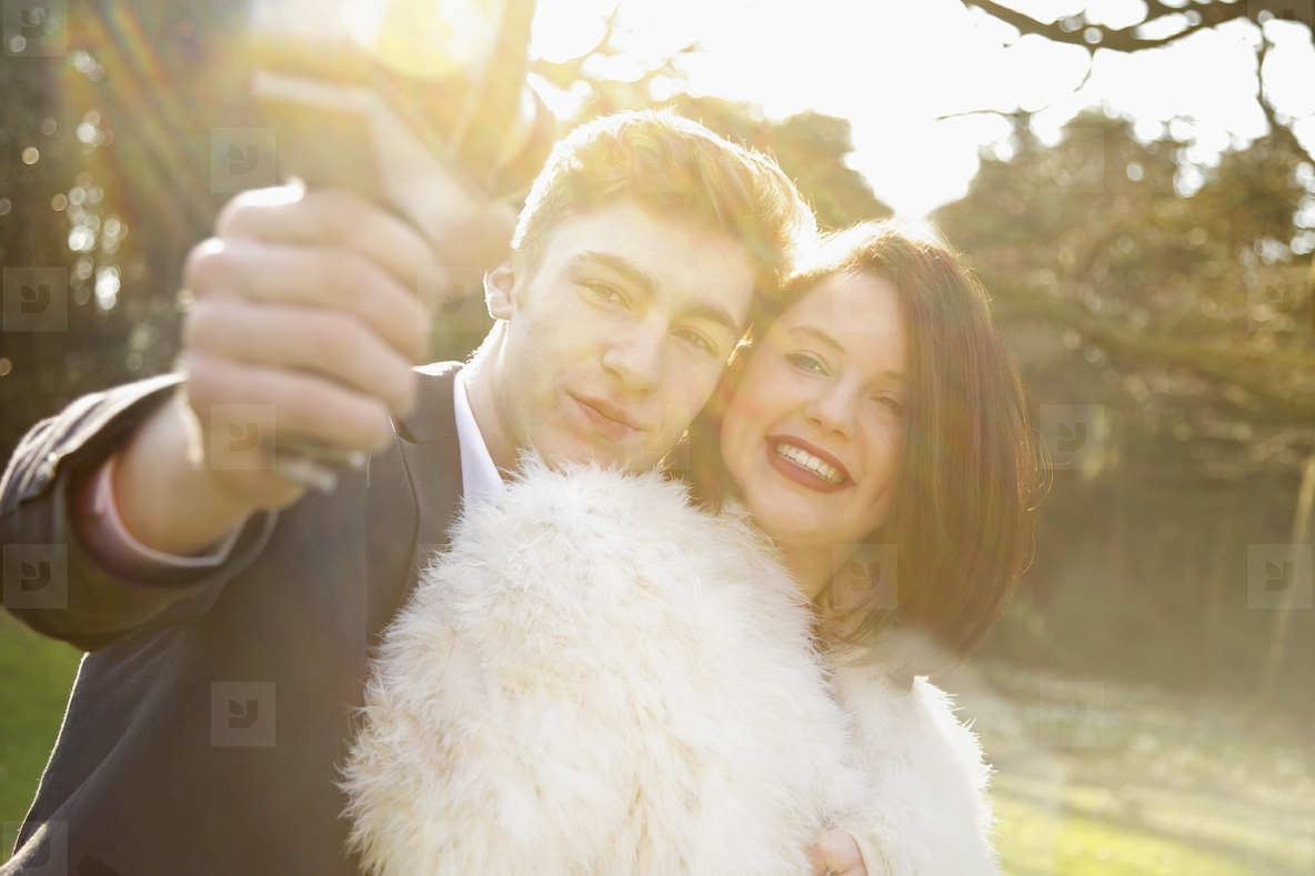 Young Couple Making Video of themselves