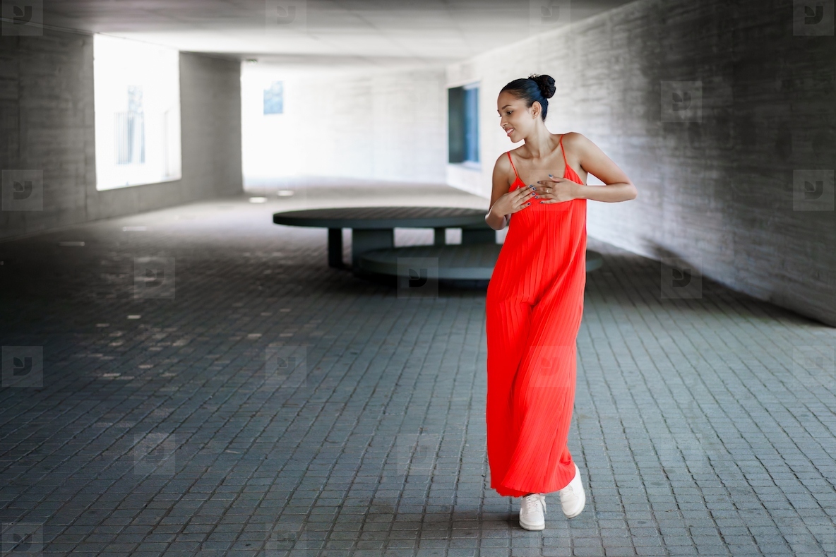 Beautiful and elegant dance movement in unique urban environments that inspire thought