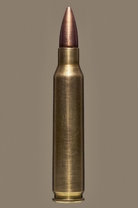 Close up of single 223 Remington bullet cartridge Close up of single 223 Remington bullet cartridge