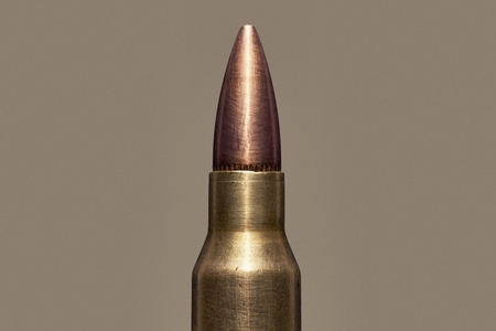 Close up of 223 Remington bullet cartridge tip