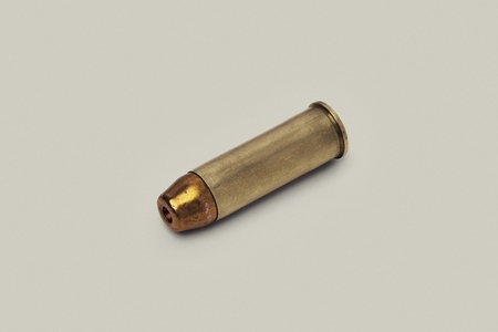 Still life of 44 Magnum bullet cartridge laying