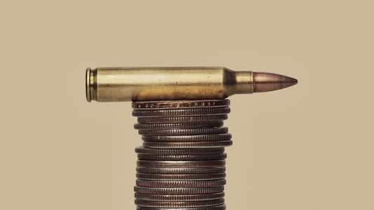 US Defense Spending still life of bullet cartridge