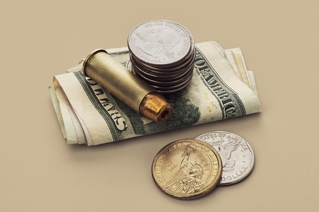 US Defense Spending still life of bullet cartridge