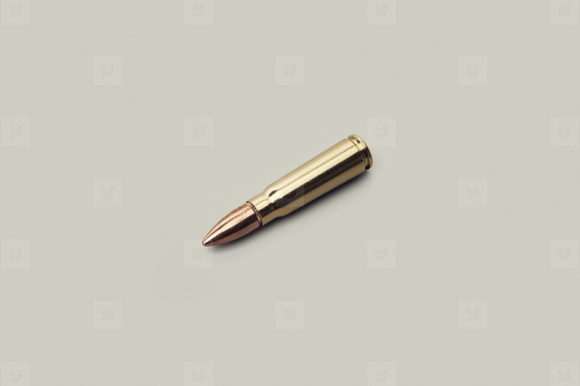 Studio shot 39mm bullet used with AK47