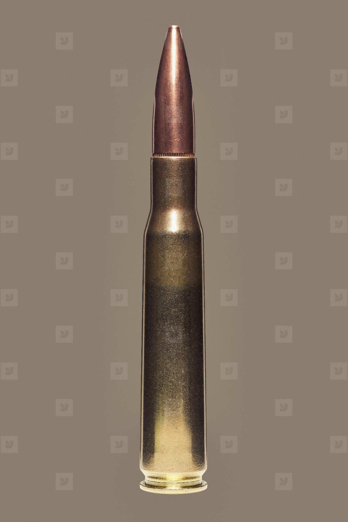 Close up studio shot of 50 BMG bullet