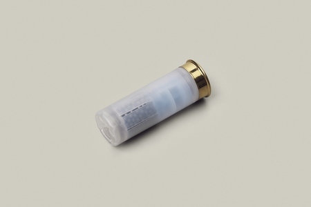 12 70 shotgun shell on white background