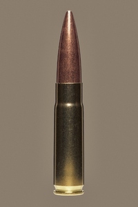 Close up studio shot 300 bullet cartridge