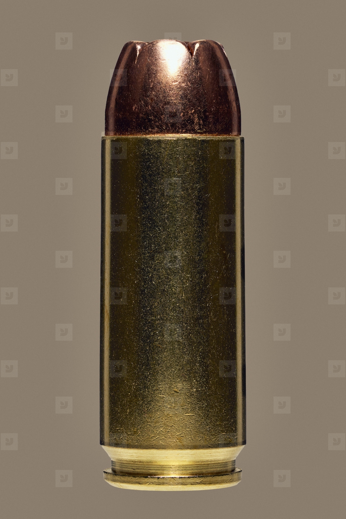 Close up studio shot 50 bullet cartridge
