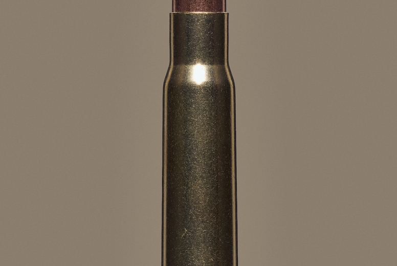 Close up studio shot 8x57 bullet cartridge
