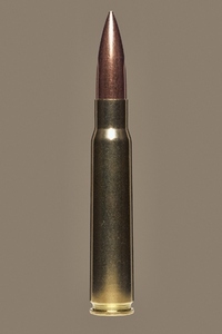 Close up studio shot 8x57 bullet cartridge