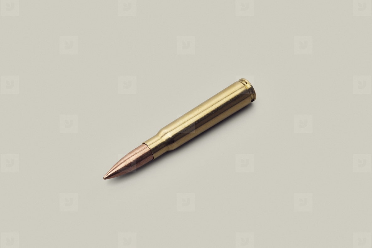 Studio shot 8x57 bullet cartridge
