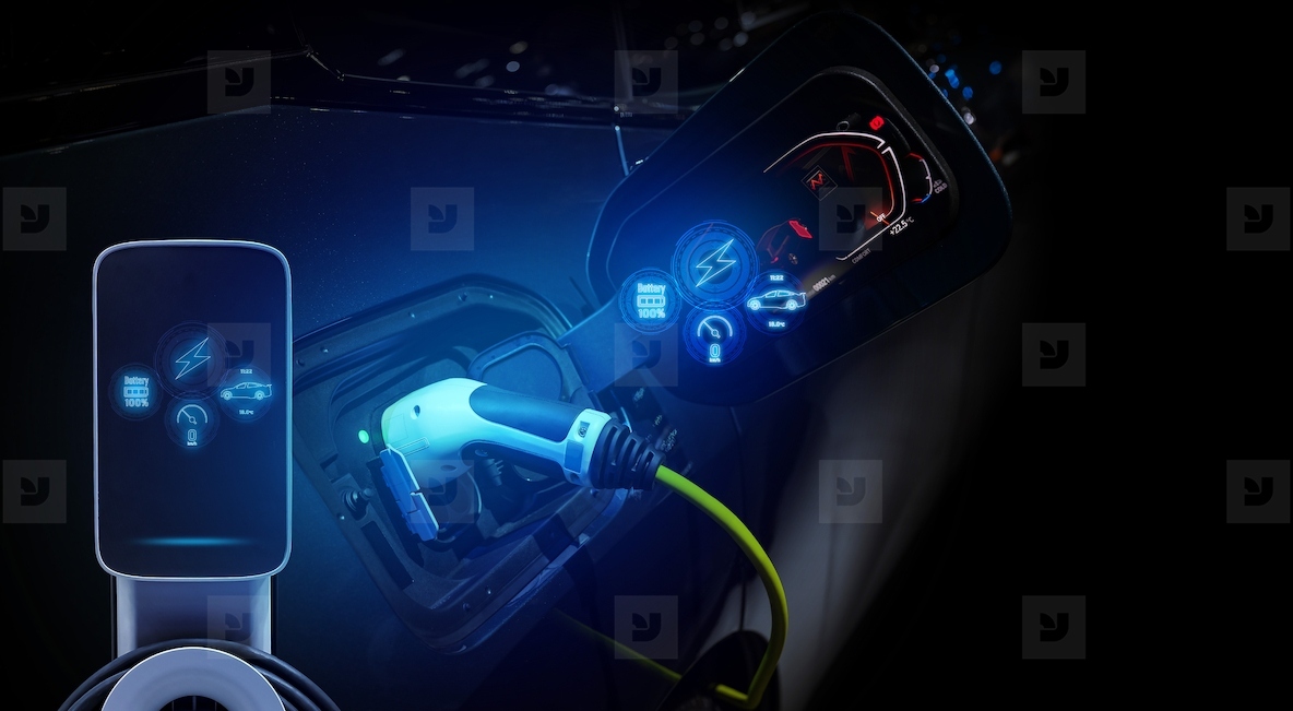 Power cable pump plug in charging power to electric vehicle EV c