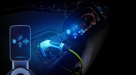 Power cable pump plug in charging power to electric vehicle EV c