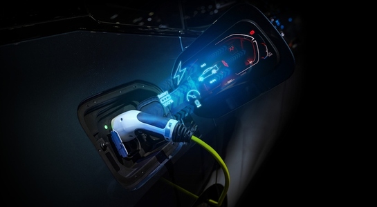 Power cable pump plug in charging power to electric vehicle EV c