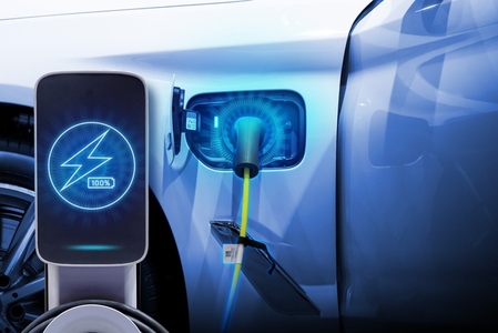 Power cable pump plug in charging power to electric vehicle EV c Power cable pump plug in charging power to electric vehicle EV c